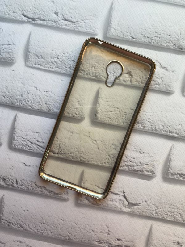 Силіконовий чохол із золотим обідком для Meizu M3 Note Золотий