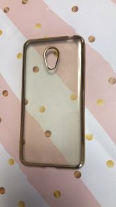 Cиликоновий чохол з золотим обідком для Meizu M3s Золотий