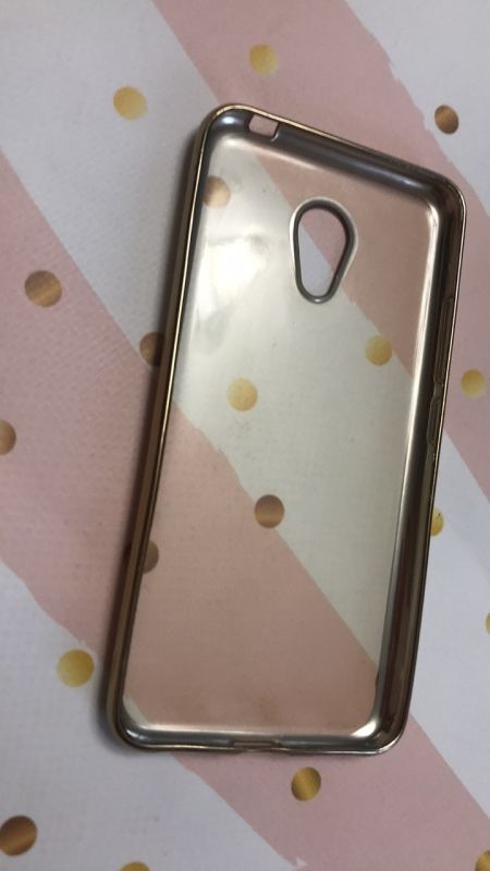 Cиликоновий чохол з золотим обідком для Meizu M3s Золотий