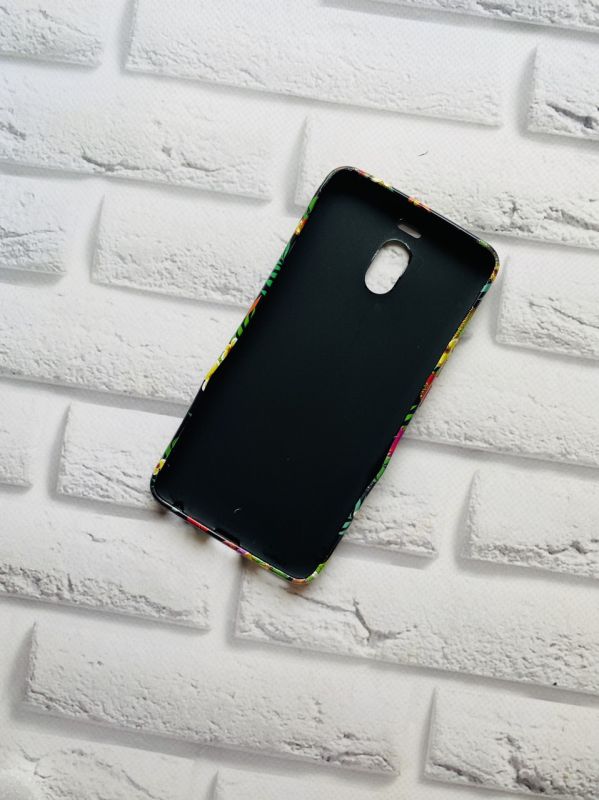 Силіконовий чохол з малюнком Meizu M6 Note Букетики з листям на чорному