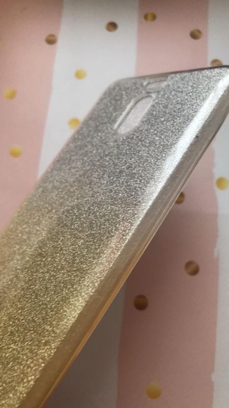Силіконовий блискучий чохол Meizu M6 Note Срібно-золотий