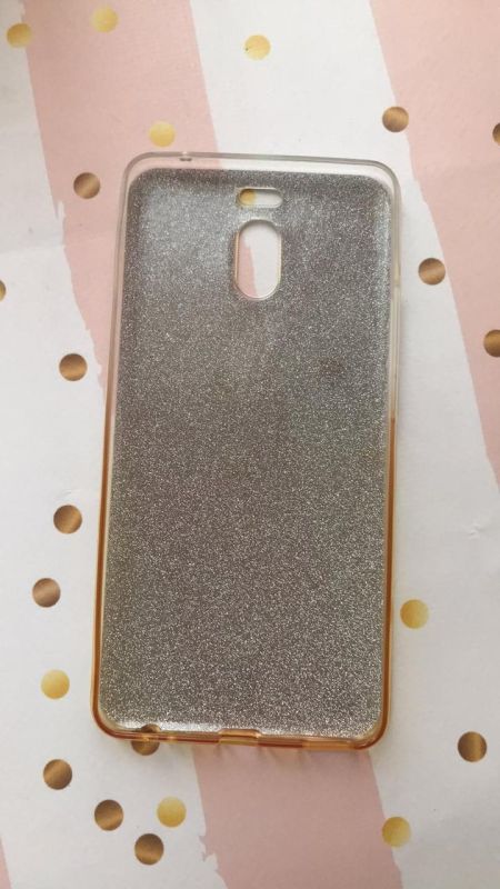 Силіконовий блискучий чохол Meizu M6 Note Срібно-золотий
