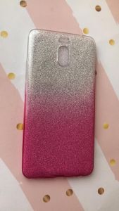 Силіконовий блискучий чохол Meizu M6 Note Срібно-рожевий