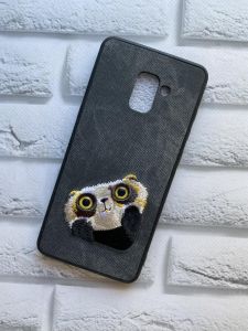 Силіконовий чохол з тканинною вишивкою для Samsung Galaxy A8 Plus 2018 A730 Хом'як