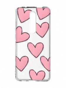 Прозорий чохол на Xiaomi Mi 9T / K20 Сердечка рожеві (принт 78)