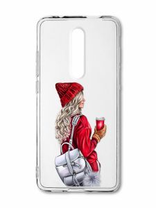 Прозорий чохол на Xiaomi Mi 9T / K20 Дівчина з рюкзаком (принт 9)