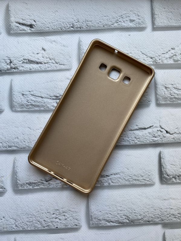 Силіконовий чохол з тисненням та вставкою для SAMSUNG Galaxy A7 Золотий