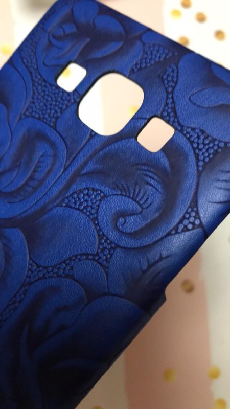 Пластиковий чохол із тисненням для SAMSUNG Galaxy A7 Сині квіти