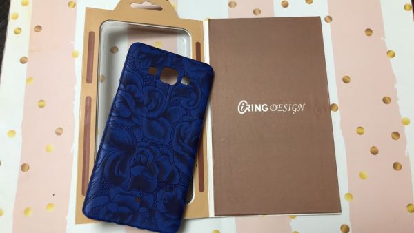 Пластиковий чохол із тисненням для SAMSUNG Galaxy A7 Сині квіти