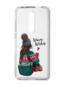 Прозорий чохол на Xiaomi Mi 9T / K20 Дівчина з кавою (принт 136)