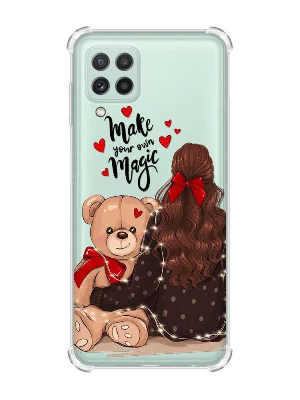 Чохол з потовщеними кутами на Samsung Galaxy A22 4G / M22 / M32 Дівчина з ведмедиком (принт 188)