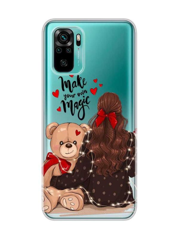 Прозорий чохол на Xiaomi Redmi Note 10 / Note 10s  Дівчина з ведмедиком (принт 188)