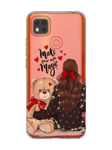 Прозорий чохол для Xiaomi Redmi 9C Дівчина з ведмедиком (принт 188)