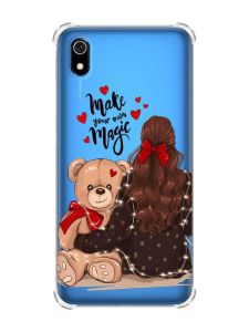 Чохол з потовщеними кутами для Xiaomi Redmi 7A Дівчина з ведмедиком (принт 188)