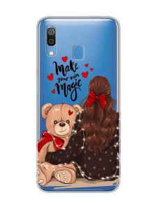 Прозорий чохол для Samsung Galaxy A30 (2019) / A20 (2019)  Дівчина з ведмедиком (принт 188)