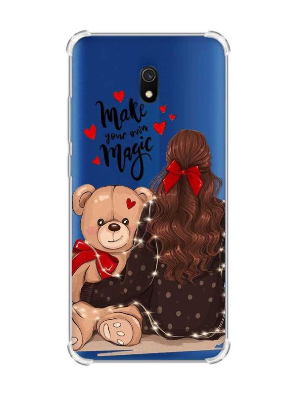 Чохол з потовщеними кутами на Xiaomi Redmi 8A Дівчина з ведмедиком (принт 188)