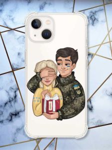 Чохол із потовщеними кутами на iPhone 14 Plus Подарунок Перемога (патріотичний принт 178)