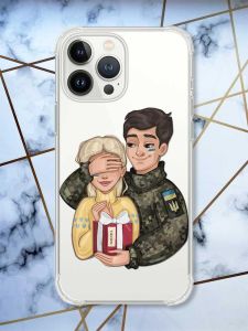 Чохол із потовщеними кутами на iPhone 14 Pro Max Подарунок Перемога (патріотичний принт 178)