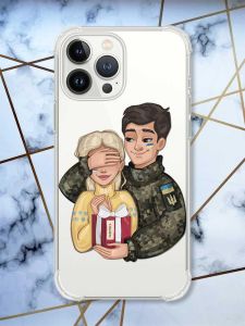 Чохол із потовщеними кутами на iPhone 14 Pro Подарунок Перемога (патріотичний принт 178)