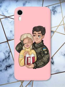 Матовий рожевий чохол на Apple iPhone XR Подарунок Перемога (патріотичний принт 178)