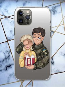 Прозорий чохол на iPhone 12 Pro Max Подарунок Перемога (патріотичний принт 178)