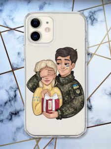 Прозорий чохол на iPhone 12 mini Подарунок Перемога (патріотичний принт 178)