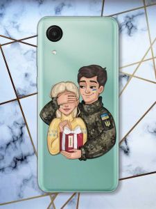 Прозорий чохол на Samsung Galaxy A03 Core / A032 Подарунок Перемога (патріотичний принт 178)