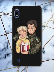 Матовий чорний чохол на Samsung Galaxy A10 (2019) A105 Подарунок Перемога (патріотичний принт 178)
