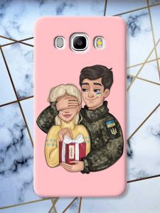 Матовий рожевий чохол на Samsung Galaxy J5(2016) J510 Подарунок Перемога (патріотичний принт 178)