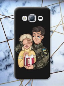 Матовий чорний чохол на Samsung Galaxy J3 / J310 Подарунок Перемога (патріотичний принт 178)