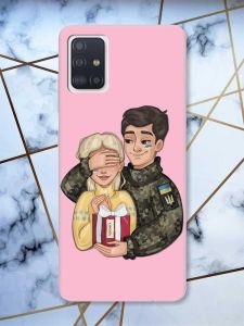 Матовий рожевий чохол на Samsung Galaxy A51 Подарунок Перемога (патріотичний принт 178)