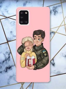 Матовий рожевий чохол на Samsung Galaxy A31 Подарунок Перемога (патріотичний принт 178)