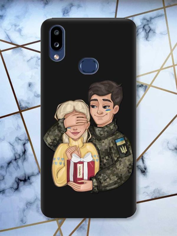 Матовий чорний чохол на Samsung Galaxy A10ѕ A107 Подарунок Перемога (патріотичний принт 178)