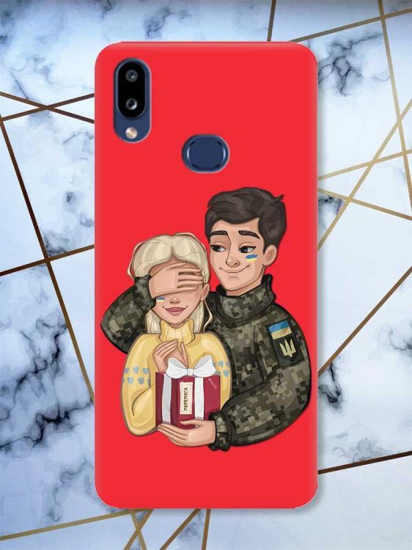 Матовий червоний чохол на Samsung Galaxy A10ѕ A107 Подарунок Перемога (патріотичний принт 178)