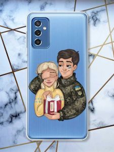 Прозорий чохол на Samsung Galaxy M52 Подарунок Перемога (патріотичний принт 178)