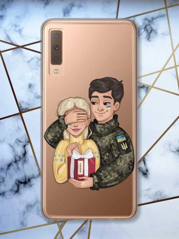 Прозорий чохол на Samsung Galaxy A7(2018) A750 Подарунок Перемога (патріотичний принт 178)