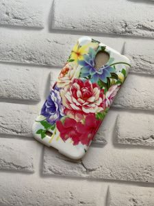 Силіконовий чохол з малюнком для Samsung Galaxy S4 i9500 Півонії рожево-голубі