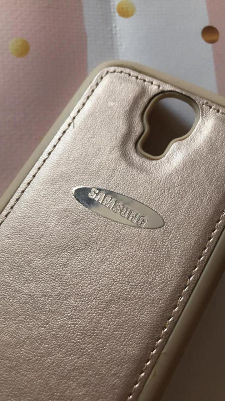 Силіконовий чохол з тисненням та вставкою для Samsung Galaxy S4 i9500 Золотий