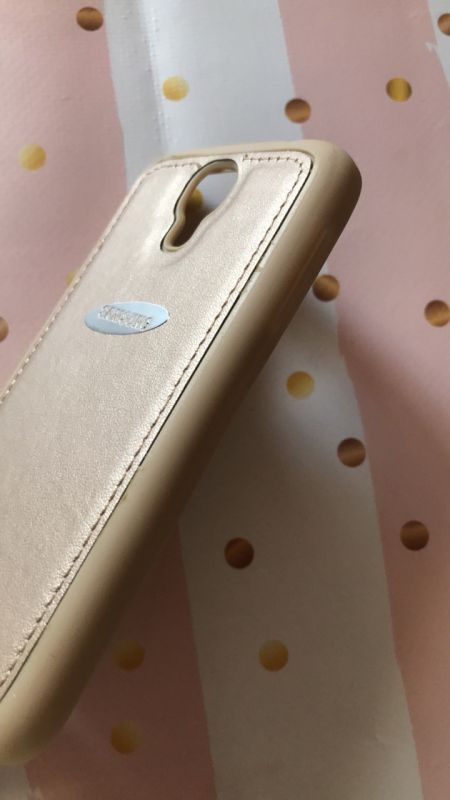 Силіконовий чохол з тисненням та вставкою для Samsung Galaxy S4 i9500 Золотий