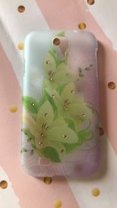 Пластиковий чохол із малюнком для Samsung Galaxy S4 i9500 Лілії з камінням