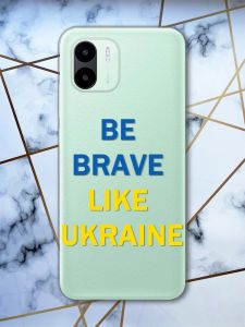 Прозорий чохол на Xiaomi Redmi A1 Пес Сміливість (патріотичний принт 5)