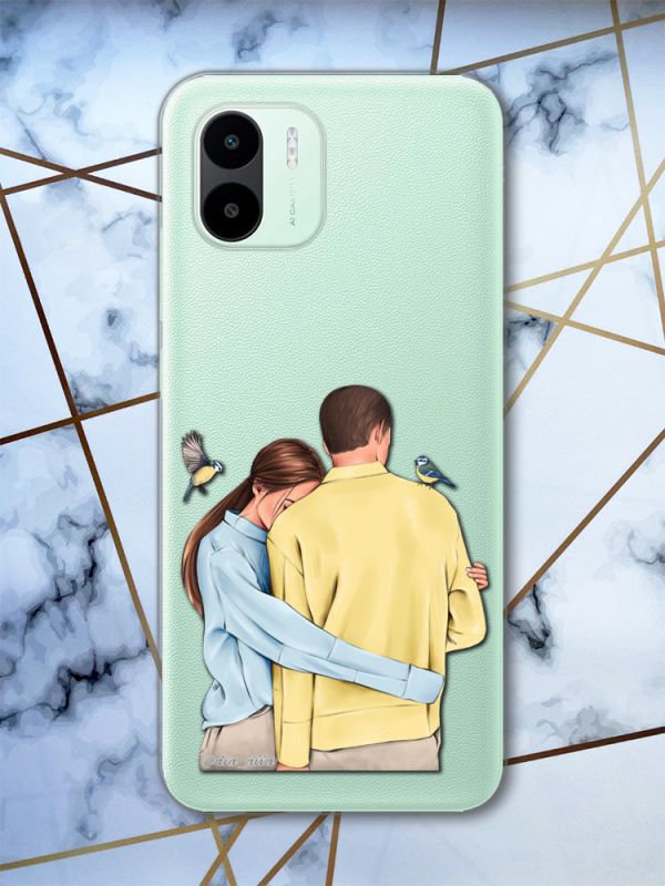 Прозорий чохол на Xiaomi Redmi A1 Українська пара (патріотичний принт 14)