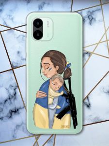 Прозорий чохол на Xiaomi Redmi A1 Захисниця (патріотичний принт 20)