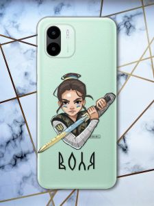 Прозорий чохол на Xiaomi Redmi A1 Українська захисниця (патріотичний принт 169)