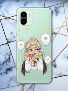 Прозорий чохол на Xiaomi Redmi A1 Українка з солодощами (патріотичний принт 175)