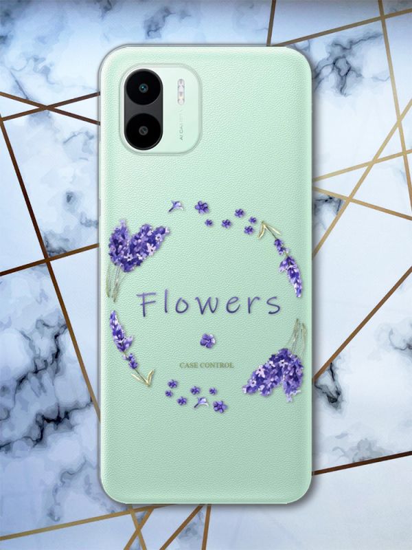 Прозорий чохол на Xiaomi Redmi A1 Лавандовий вінок (принт 19)
