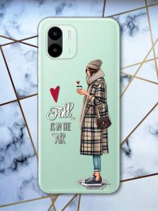 Прозорий чохол на Xiaomi Redmi A1 Девушка с кофе (принт 59)