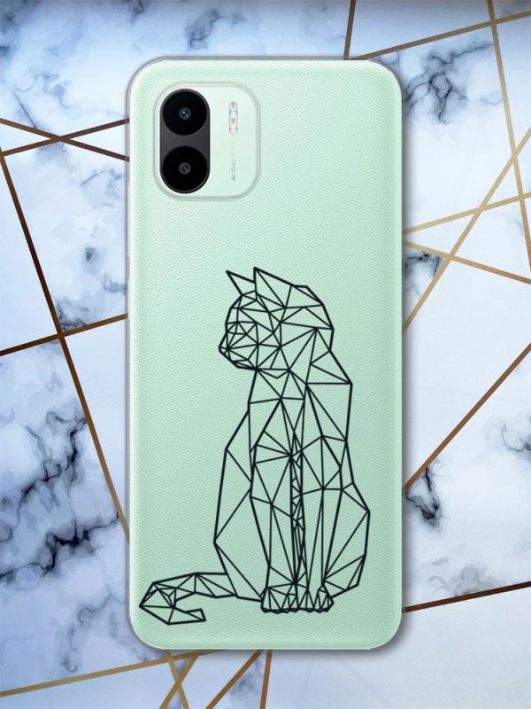 Прозорий чохол на Xiaomi Redmi A1 Котик (принт 124)