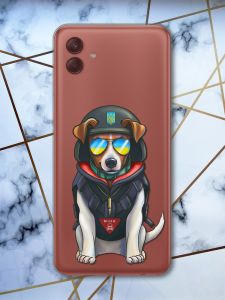 Прозорий чохол на Samsung Galaxy A04 Пес Патрон (патріотичний принт 4)