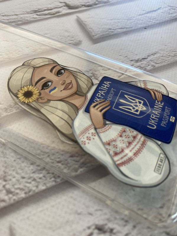 Прозорий чохол на Samsung Galaxy A04 Українка з паспортом (патріотичний принт 13)
